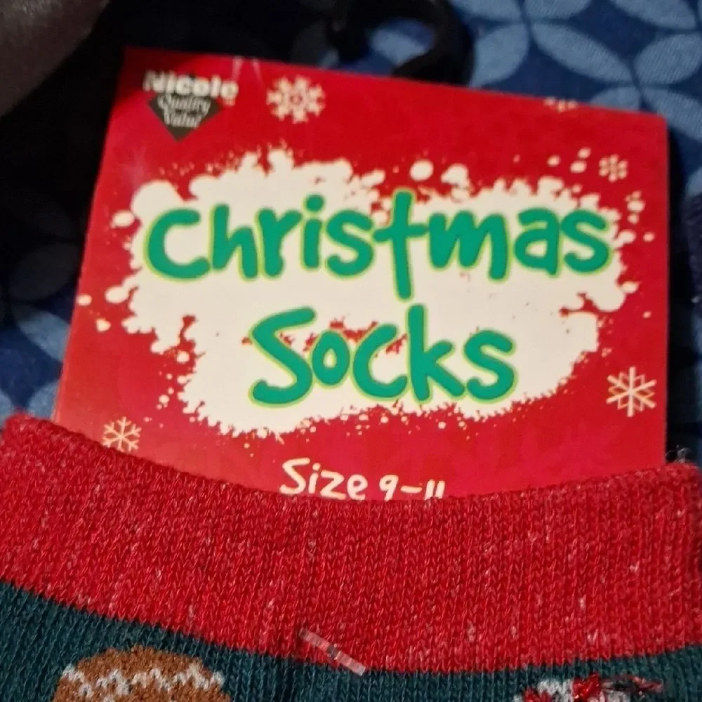 Nicole Festive Green and Red Socks